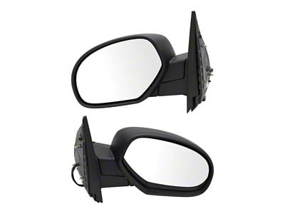 Powered Mirrors; Textured Black (07-10 Sierra 3500 HD)
