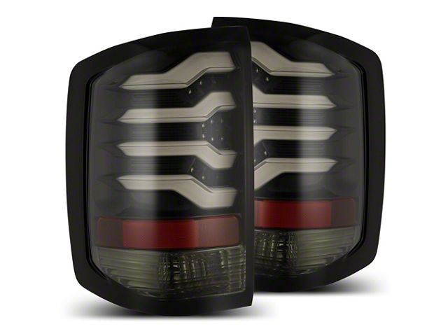 PRO-Series LED Tail Lights; Jet Black Housing; Smoked Lens (15-19 Sierra 3500 HD DRW w/ Factory Halogen Tail Lights)