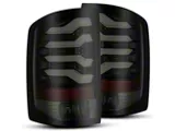 PRO-Series LED Tail Lights; Jet Black Housing; Smoked Lens (14-18 Sierra 3500 HD SRW w/ Factory Halogen Tail Lights)