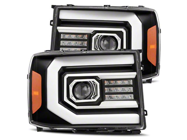 PRO-Series Projector Headlights; Black Housing; Clear Lens (07-14 Sierra 3500 HD)