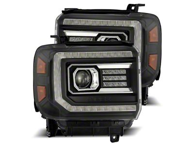 PRO-Series Projector Headlights; Black Housing; Clear Lens (15-19 Sierra 3500 HD)