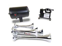 ProBlaster Compact Quad Air Horn System; Chrome (Universal; Some Adaptation May Be Required)