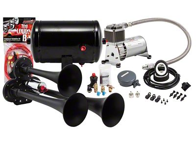 ProBlaster Compact Triple Air Horn System; Black (Universal; Some Adaptation May Be Required)