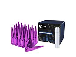 Purple Spike Lug Nuts for Aftermarket Wheels; M14x1.5; Set of 32 (01-26 Sierra 3500 HD)