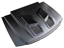 Ram Air Style Hood; Unpainted (07-10 Sierra 3500 HD)