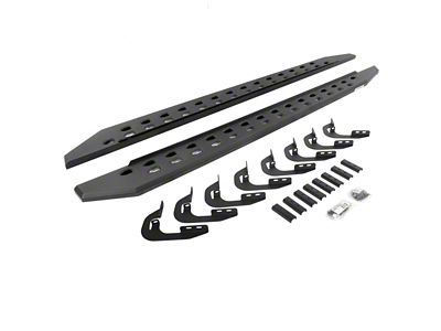 Go Rhino RB20 Slim Running Boards; Textured Black (15-19 6.0L Sierra 3500 HD Crew Cab)