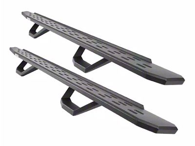 Go Rhino RB30 Running Boards with Drop Steps; Textured Black (20-24 Sierra 3500 HD Crew Cab)