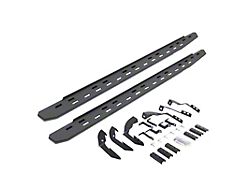 RB30 Slim Line Running Boards; Protective Bedliner Coating (15-19 6.6L Duramax Sierra 3500 HD Double Cab)