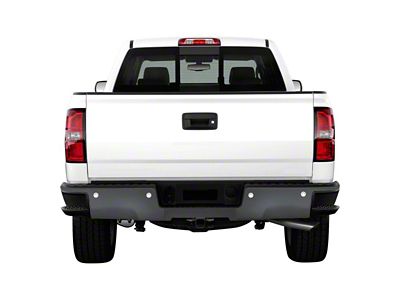 Rear Bumper Cover; Pre-Drilled for Backup Sensors; Matte Black (15-19 Sierra 3500 HD)