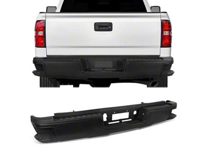 Rear Bumper; Not Pre-Drilled for Backup Sensors; Black (15-19 Sierra 3500 HD w/o Hitch Draw Bar)