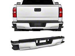 Rear Bumper; Not Pre-Drilled for Backup Sensors; Chrome (15-19 Sierra 3500 HD w/o Hitch Draw Bar)