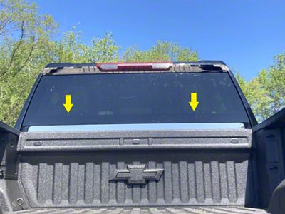 Rear Window Bottom Accent Trim; Stainless Steel (20-25 Sierra 3500 HD)