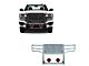Rugged Heavy Duty Grille Guard with 7-Inch Red Round Flood LED Lights; Black (15-19 Sierra 3500 HD, Excluding Denali)