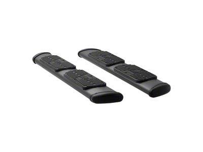 Regal 7-Inch Oval Side Step Bars; Textured Black (07-13 Sierra 3500 HD Extended Cab)