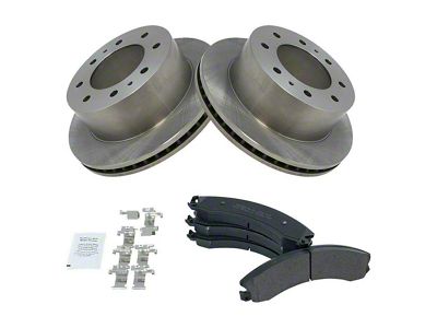 Semi-Metallic 8-Lug Brake Rotor and Pad Kit; Rear (11-19 Sierra 3500 HD)