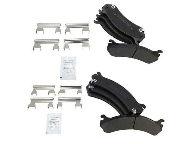 Semi-Metallic Brake Pads; Front and Rear (07-10 Sierra 3500 HD)