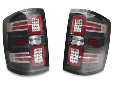 Sequential LED Tail Lights; Black Housing; Clear Lens (15-19 Sierra 3500 HD DRW)