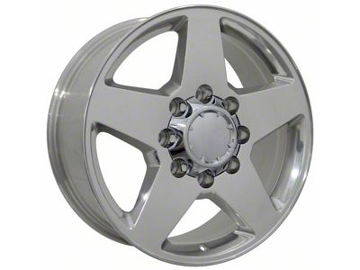 Silverado Style Polished 8-Lug Wheel; 20x8.5; 44mm Offset (20-24 Sierra 3500 HD SRW)