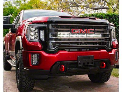 Single 40-Inch Amber LED Light Bar with Grille Mounting Brackets (20-24 Sierra 3500 HD, Excluding Base & Denali)