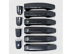 Chrome Delete Smart Key Door Handle Snap-On Covers; Gloss Black (20-25 Sierra 3500 HD)