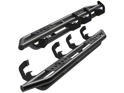 Star Armor Side Step Bars; Textured Black (07-19 Sierra 3500 HD Extended/Double Cab)