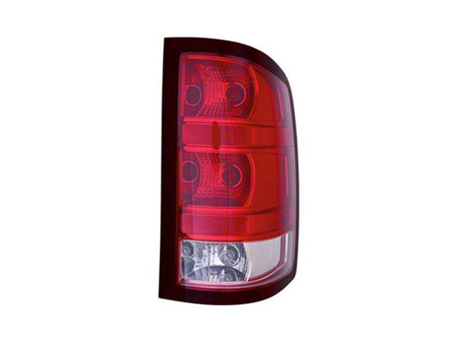 CAPA Replacement Tail Light; Chrome Housing; Red/Clear Lens; Passenger Side (11-14 Sierra 3500 HD)