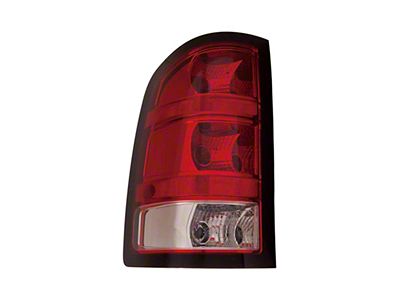 CAPA Replacement Tail Light; Chrome Housing; Red/Clear Lens; Driver Side (11-14 Sierra 3500 HD)