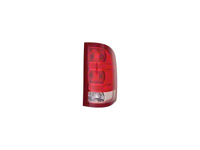 CAPA Replacement Tail Light; Chrome Housing; Red/Clear Lens; Passenger Side (10-12 Sierra 3500 HD)