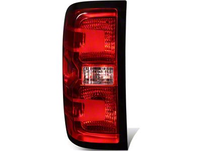 Tail Light; Chrome Housing; Red Lens; Driver Side (15-19 Sierra 3500 HD DRW w/o Factory LED Tail Lights)