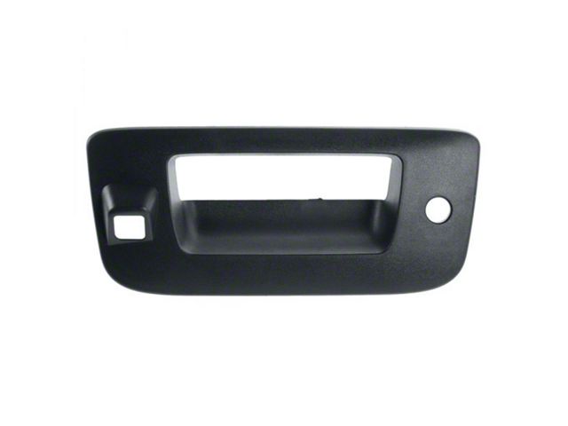 Tailgate Handle Bezel with Lock Provision and Backup Camera Opening; Textured Black (07-14 Sierra 3500 HD)