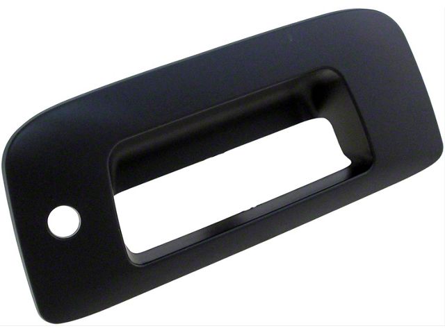 Tailgate Handle Bezel; Smooth Black; With Keyhole (07-14 Sierra 3500 HD)