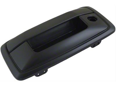 Tailgate Handle; Smooth Black; With Keyhole; Without Backup Camera (15-19 Sierra 3500 HD)