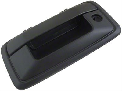 Tailgate Handle; Textured Black; With Keyhole; Without Backup Camera (15-19 Sierra 3500 HD)