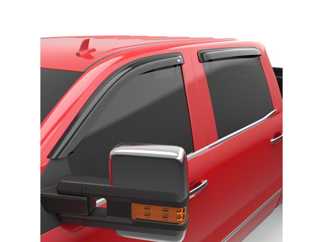 EGR Tape-On Window Visors; Front and Rear; Dark Smoke (15-19 Sierra 3500 HD Crew Cab)