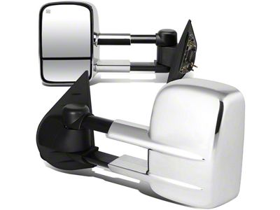 Towing Mirror; Powered; Heated; Chrome; Pair (07-12 Sierra 3500 HD)