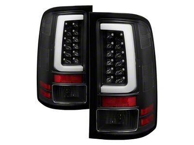 Version 2 Light Bar LED Tail Lights; Black Housing; Clear Lens (07-14 Sierra 3500 HD SRW)