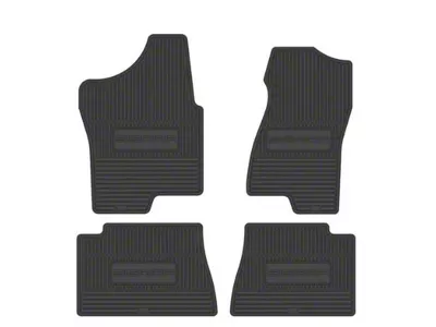 Vintage Rubber Style Front and Rear Floor Mats with Sierra Logo; Black (2001 Sierra 3500 HD)