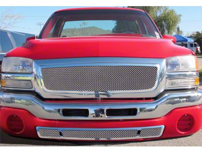 Wire Mesh Lower Bumper Grille; Polished (03-06 Sierra 3500 HD)