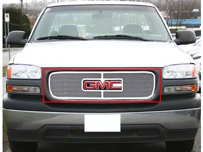Wire Mesh Upper Overlay Grille; Polished (01-02 Sierra 3500 HD)