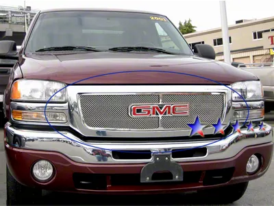 Wire Mesh Upper Overlay Grille; Polished (03-06 Sierra 3500 HD)