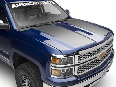 SEC10 Hood Decal; Silver (14-15 Silverado 1500)