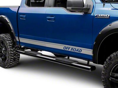 SEC10 Rocker Stripes with Off Road Lettering; Silver (97-24 F-150)