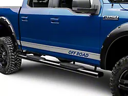 SEC10 Rocker Stripes with Off Road Lettering; Silver (97-24 F-150)