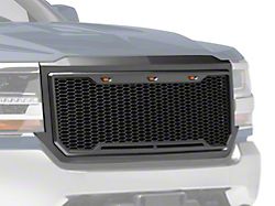 RedRock Baja Upper Replacement Grille with LED Lighting; Charcoal (16-18 Silverado 1500)