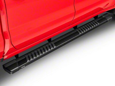 Raptor Series 6-Inch OEM Style Slide Track Running Boards; Black Textured (19-24 Silverado 1500 Crew Cab)