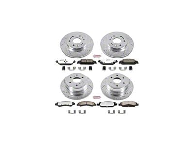 PowerStop Z36 Extreme Truck and Tow 6-Lug Brake Rotor and Pad Kit; Front and Rear (14-18 Silverado 1500)