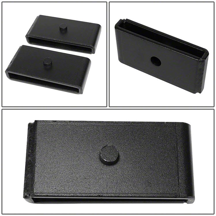 KAX 1-Inch Rear Lift Blocks For Chevy/GMC Trucks & SUVs 1995-2019, Black Powder Coated