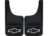12-Inch x 23-Inch Mud Flaps with Black Bowtie Logo; Front or Rear (Universal; Some Adaptation May Be Required)