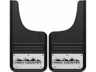 12-Inch x 23-Inch Mud Flaps with High Country Logo; Front or Rear (Universal; Some Adaptation May Be Required)