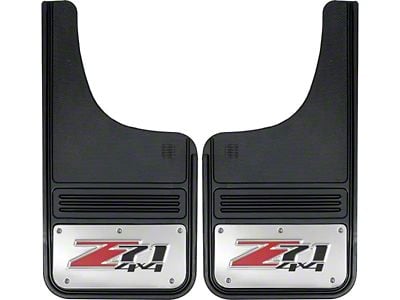 12-Inch x 23-Inch Mud Flaps with Z71 Logo; Front or Rear (Universal; Some Adaptation May Be Required)